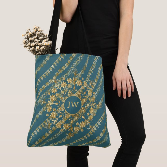Blue and Gold Chic Fun Tote Bag (Von Nahem)