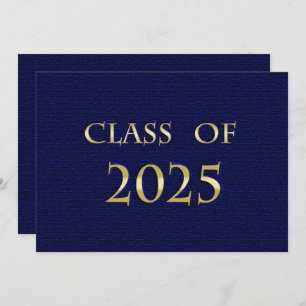 Blue and Gold Class of 2025 Graduation Party Card Einladung