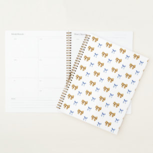 Blue and Gold Coquette Bow Planer
