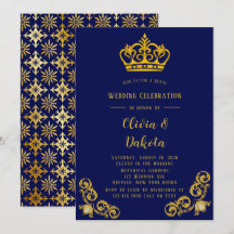 Blue and Gold Damask Royal Wedding