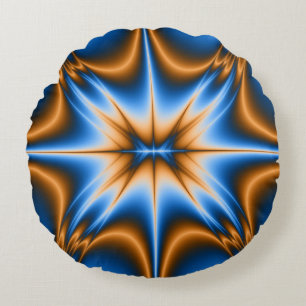 Blue and Gold Design Star Rundes Kissen