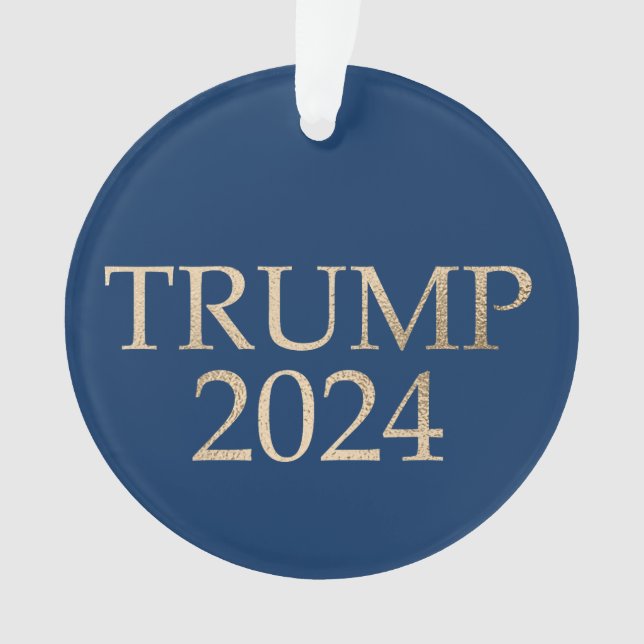 Blue and Gold Donald Trump 2024 Ornament (Vorderseite)