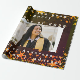 blue and gold elegant invitation geschenkpapier