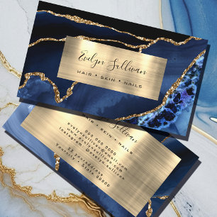 Blue and Gold Foor Agate Business Card Visitenkarte