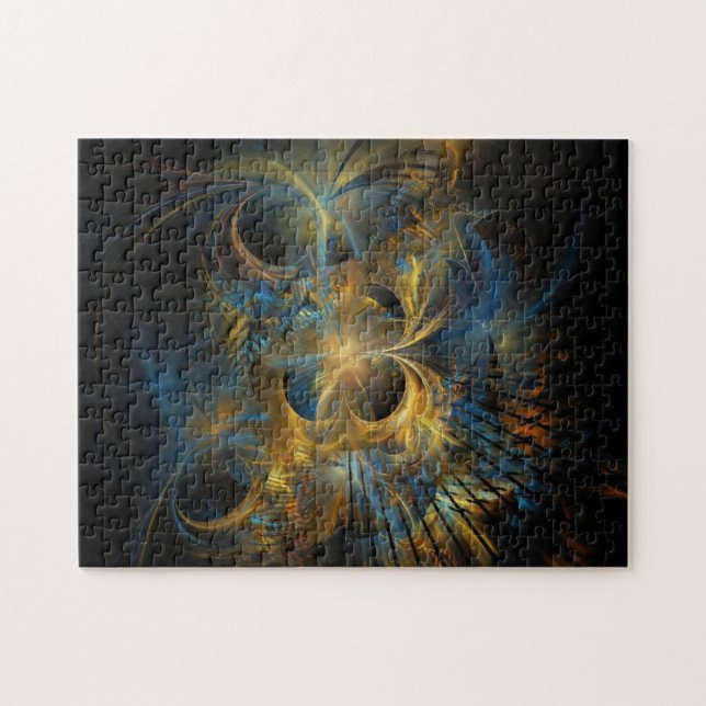 Blue and Gold Fracta Puzzle (Horizontal)