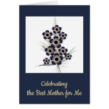 Blue and Gold Fraktal Art Floral Bouquet