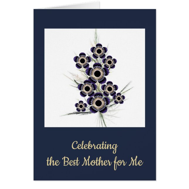 Blue and Gold Fraktal Art Floral Bouquet (Vorne)