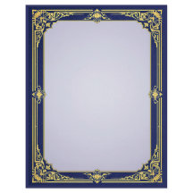 Blue and Gold Frame mit Lavendel Center