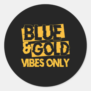 Blue and Gold Game Day Group für High School Footb Runder Aufkleber