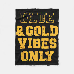 Blue and Gold Game Day School Spirit High School F Fleecedecke