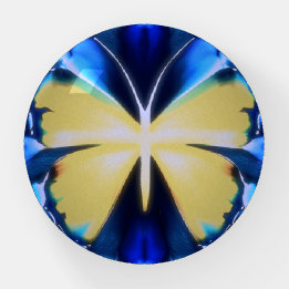Blue and Gold Gefärbte Krawatte Butterfly Paperwei Briefbeschwerer