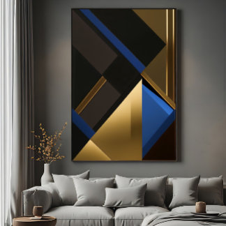 Blue and Gold Geometry Poster