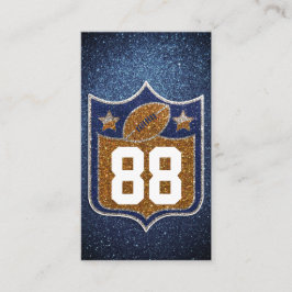 Blue and Gold Glitzer School Football Team Colors Visitenkarte