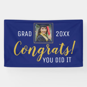 Blue and Gold Glückwunschs Sie haben es Grad 2020 Banner