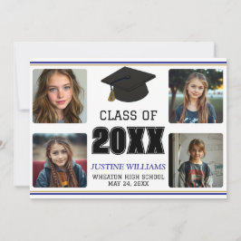 Blue and Gold Graduation  Announcement Ankündigung
