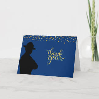 Blue and Gold Highway Patrol Pension Vielen Dank Karte