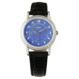 Blue and Gold Lazurite Women's Wrist Watch mit Nam Armbanduhr
