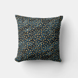 Blue and Gold Leopard Serie Design 1 Kissen