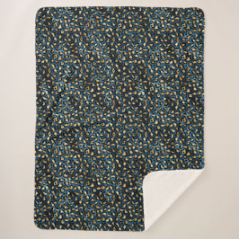 Blue and Gold Leopard Serie Design 1 Sherpadecke