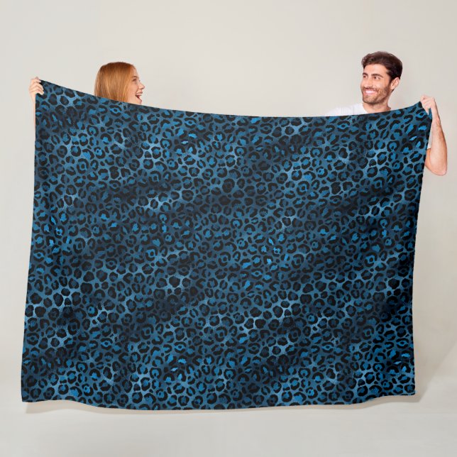 Blue and Gold Leopard Serie Design 3 Fleecedecke (Beispiel)