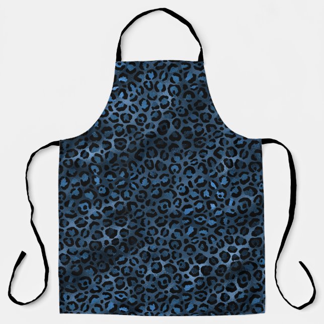 Blue and Gold Leopard Serie Design 3 Schürze (Vorderseite)