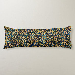 Blue and Gold Leopard Serie Design 4 Seitenschläferkissen