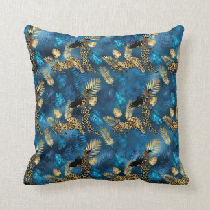 Blue and Gold Leopard Serie Design 6 Kissen