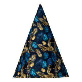 Blue and Gold Leopard Serie Design 8 Partyhütchen