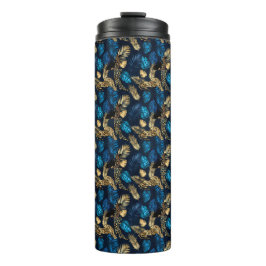 Blue and Gold Leopard Serie Design 8 Thermosbecher