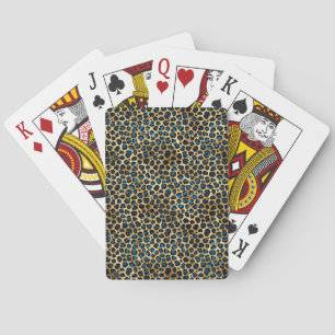 Blue and Gold Leopard Series Design 4 Spielkarten