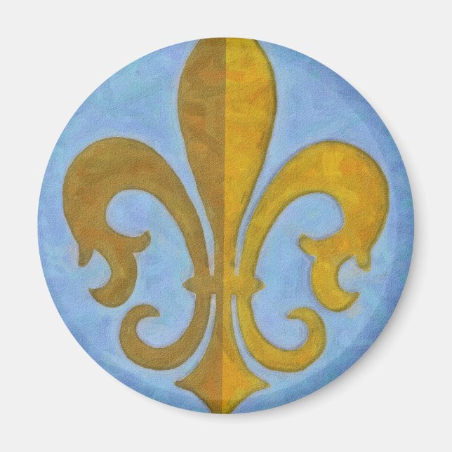 Blue and Gold Lilie Magnet (Vorne)