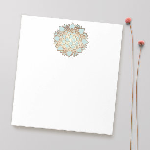 Blue and Gold Lotus Notepad Notizblock