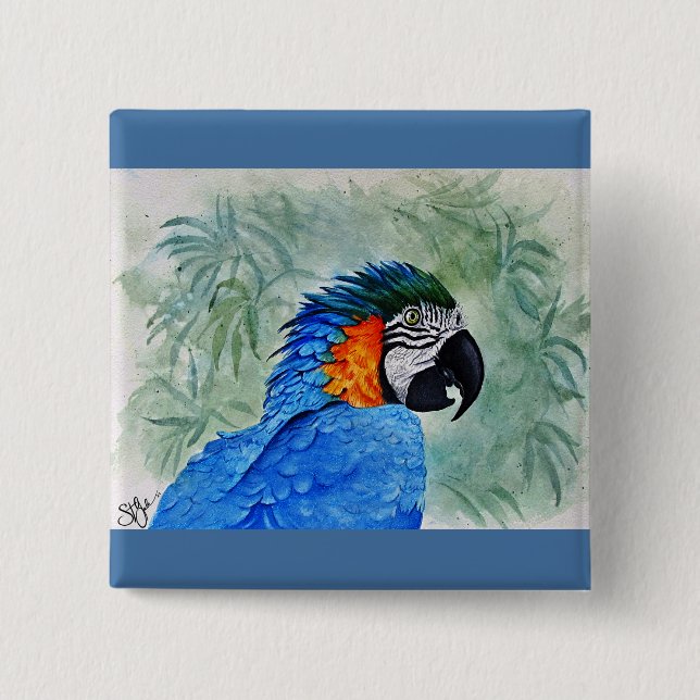 Blue and Gold Macaw Button (Vorderseite)