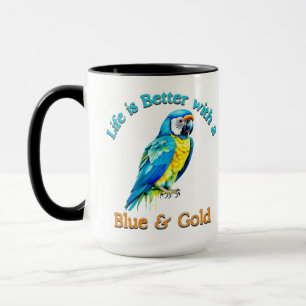 Blue and Gold Macaw Parrot Coffee Love Gift Tasse