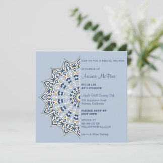 Blue and Gold Mandala Bridal Dusche Einladung
