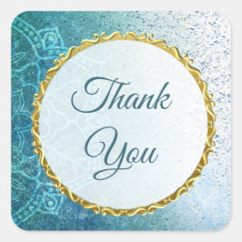 Blue and Gold Mandala Danke Stickers