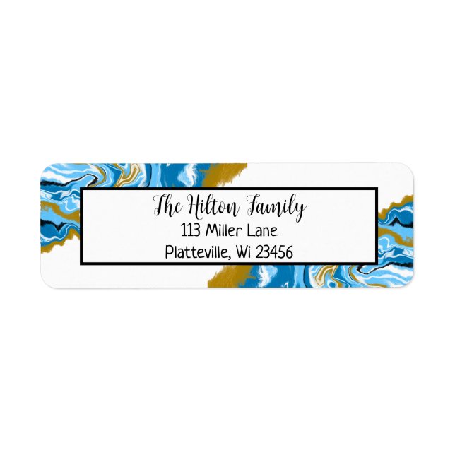 Blue and Gold Marmor Fluid Art (Vorne)