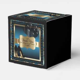 Blue and Gold Metallic - 00. Geburtstag  DIREKT Geschenkschachtel