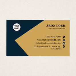Blue and Gold Modern Corporate Business Card