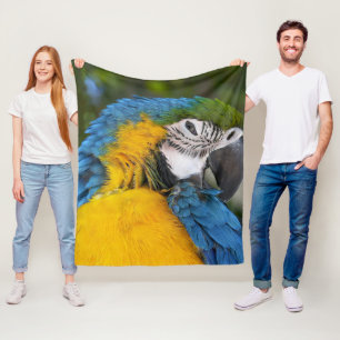 Blue And Gold Parrot Fleecedecke