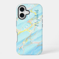 Blue and Gold Print Summer Moderner Individuelle N