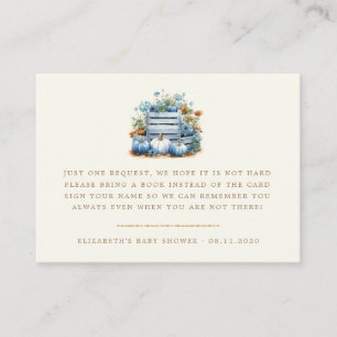 Blue and Gold Pumpkin Autumn Baby Shoower Begleitkarte