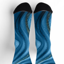 Blue and Gold Smoke Men's Socks