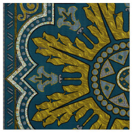 Blue and Gold Star Point Deko Stoff