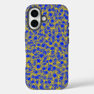 Blue and Gold Star Team Spirit Sports Colors iPhone 16 Hülle