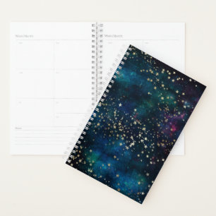 Blue and Gold Under Stars Night Sky Planer