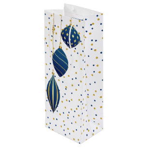 Blue and Gold Weihnachtsschmuck Urlaub Geschenktüte Für Weinflaschen