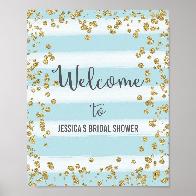 Blue and Gold Welcome Poster Print (Vorne)