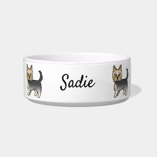 Blue and Gold Yorkshire Terrier Cartoon Dog & Name Napf