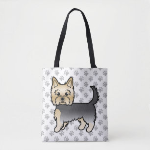 Blue and Gold Yorkshire Terrier Cartoon Dog & Paws